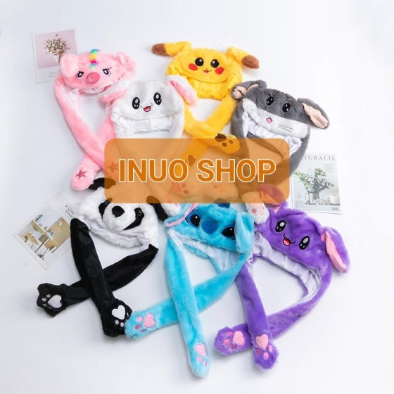 Gorro de felpa con orejas movibles luminosas